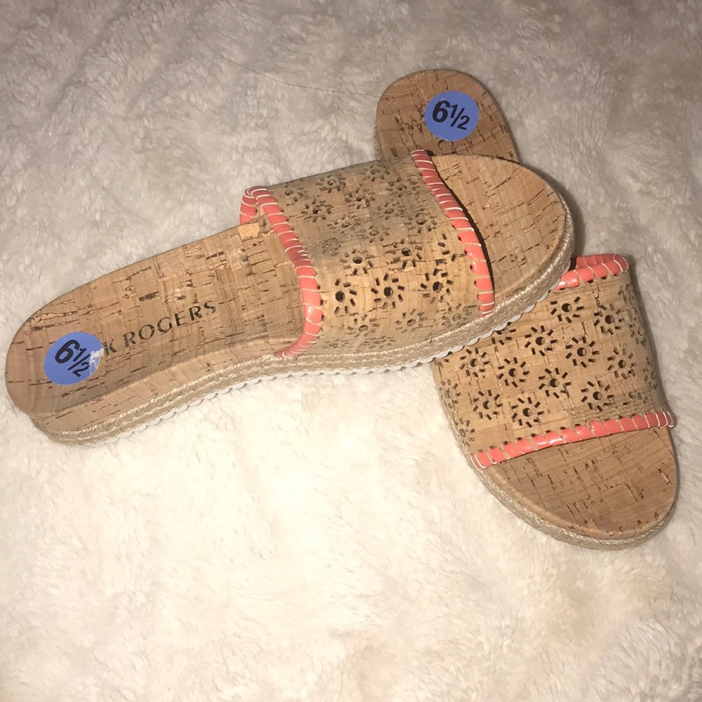 Jack Rogers Cork Slides sandals espadrille 6.5 new